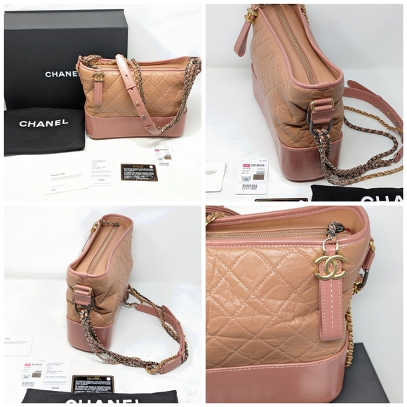 🚨SALE!🎉HP🎉CHANEL Pink Bag Gabrielle Calfskin Medium Hobo Shoulder Bag💓 RARE! - Picture 9 of 16